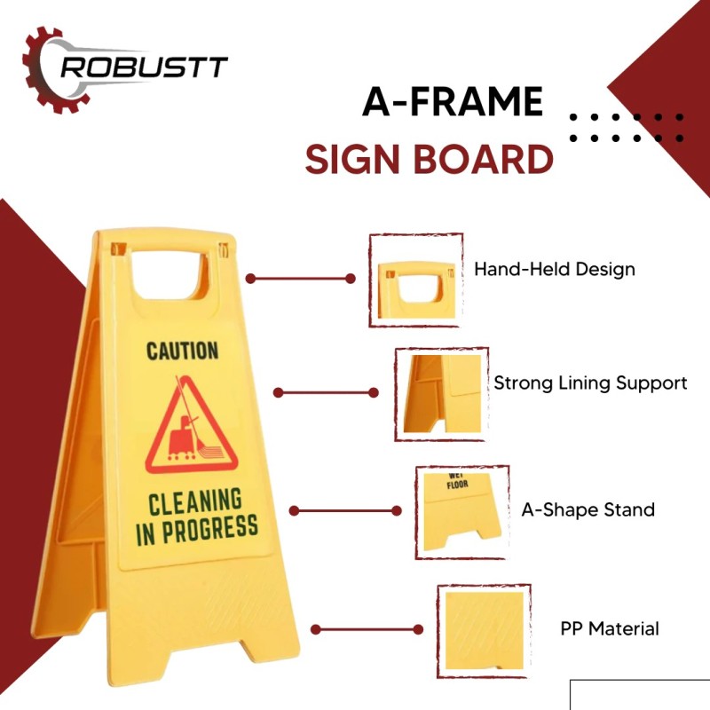 Buy Robustt PP Material Cleaning In Progress Sign Board 62X30cm