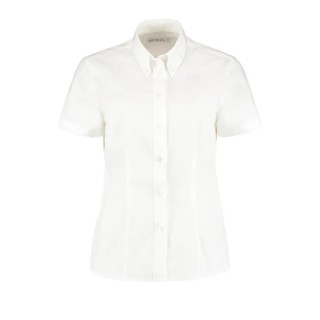 Kustom Kit White Polyester, Cotton Women Long Sleeve Work Shirt Size 102 cm KK701