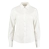 Kustom Kit Tailored Fit Women's White Cotton Polyester Long Sleeve Work Shirt 93 cm KK702