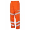 PULSAR Men's Hi Vis Trouser Orange Waist 36 to 38 in Elasticated Waist EVO251