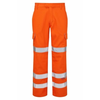 PULSAR Men's Hi Vis Trouser Elasticated Waist Orange 28-50 in Waist PRARC07