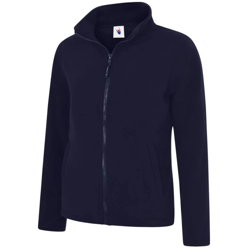 Uneek Women's Navy 100% Polyester Full Zip Fleece Jacket Size L UC608