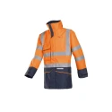 Sioen Hedland Navy Orange Unisex Hi Vis Jacket Flame Retardant Water Resistant Anti-Static S101-7223-L