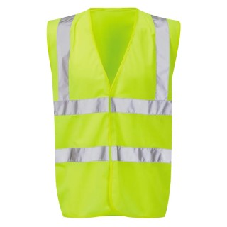 Orbit International Yellow Hook & Loop Hi Vis Vest Polyester Unisex, Size M HVW03-Y-M
