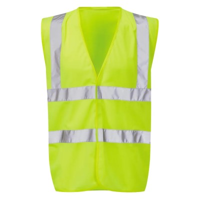 Orbit International Yellow Hook & Loop Hi Vis Vest Polyester Unisex, Size M HVW03-Y-M