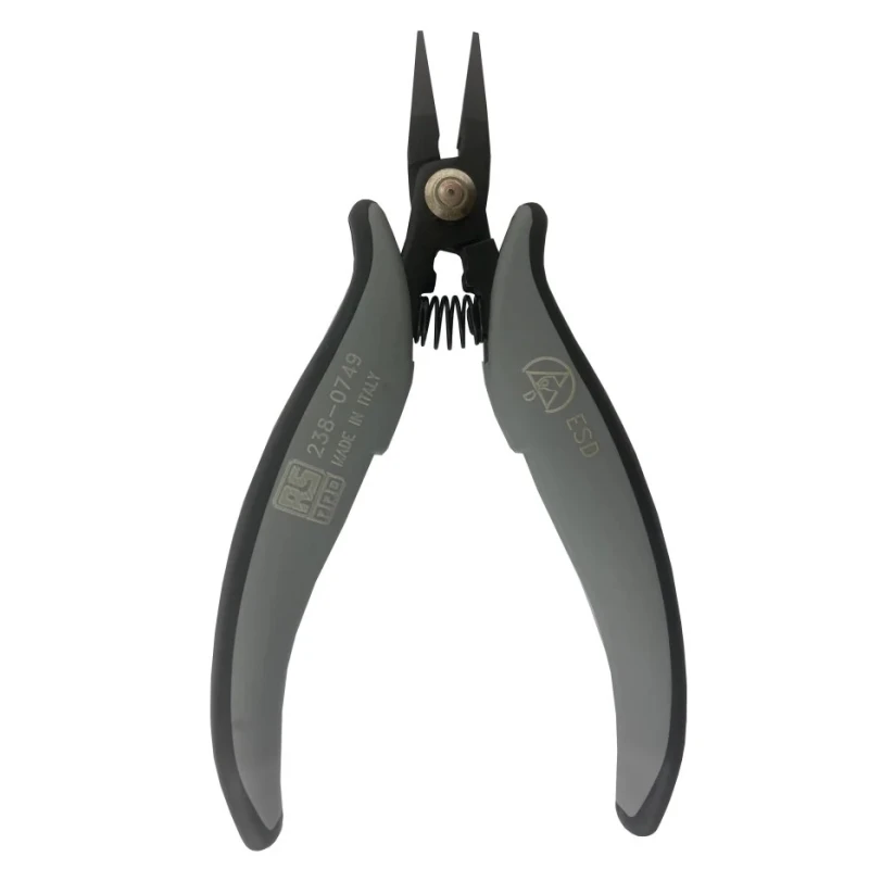 RS PRO Long Nose Plier Smooth, 146mm Overall Length, 19mm Jaw, Carbon Steel, ESD Safe, Model 238-0749