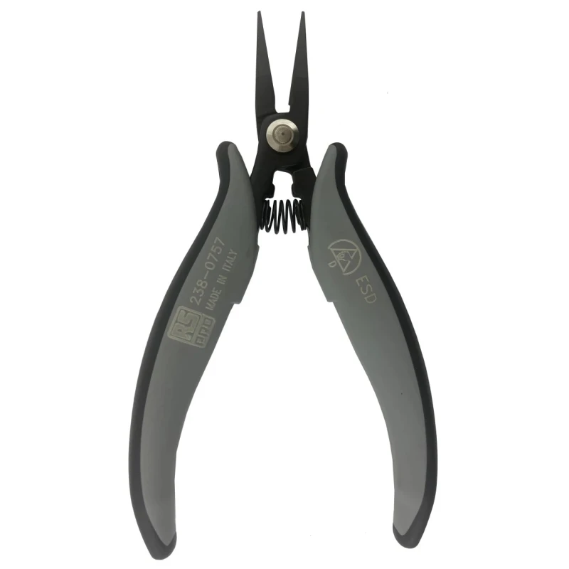 RS PRO Carbon Steel Insulated Handle Needle Nose Plier Smooth Jaw 25mm, 154mm Overall Length, ESD Safe 238-0757