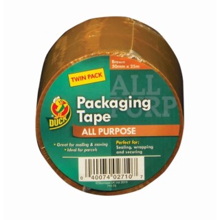 DUCK TAPE Brown Polypropylene Backing Packing Tape 50mm Width 25m Length Model 224530