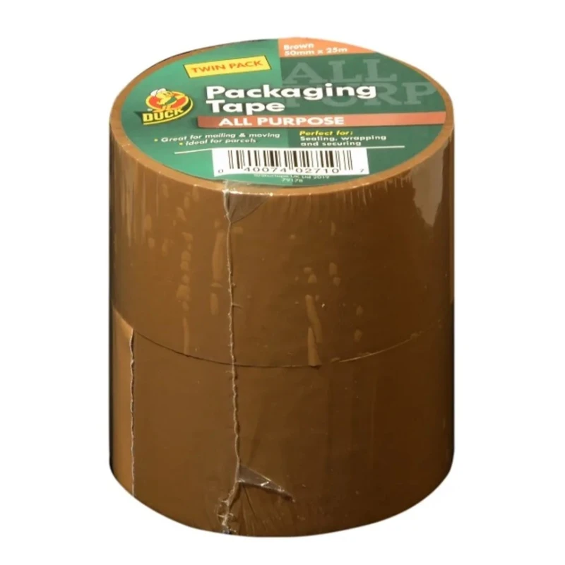 DUCK TAPE Brown Polypropylene Backing Packing Tape 50mm Width 25m Length Model 224530