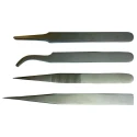 RS PRO 130mm Low Carbon Austenitic Steel Fine, Flat, Curved, Rounded Tweezer Set 238-0741