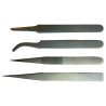 RS PRO 130mm Low Carbon Austenitic Steel Fine, Flat, Curved, Rounded Tweezer Set 238-0741