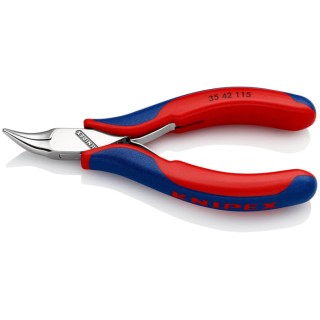 Knipex Precision Diagonal Cutter Long Nose Plier, Bevel Cut Type, 115mm Length, 3.8mm Cutting Capacity, Model 35 42 115