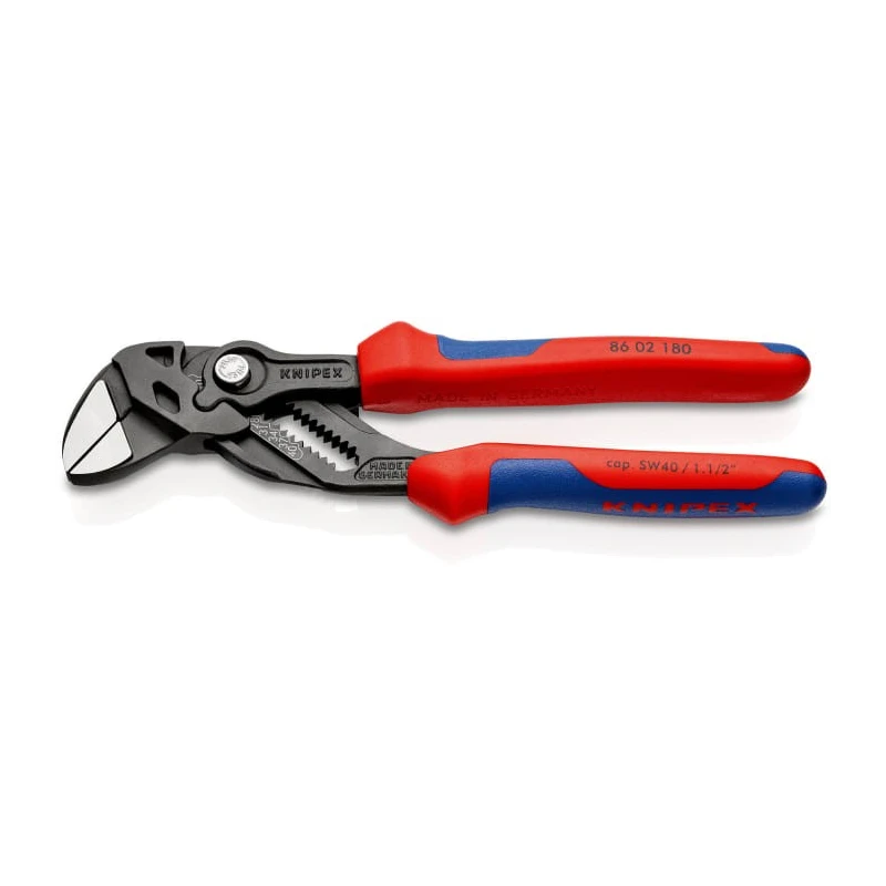 Knipex 1-Piece Plier Wrench 180mm Overall Length, 40mm Jaw Opening, Chrome Vanadium Steel 86 02 180