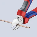 Knipex Side Cutter with Bevel, Chrome Vanadium Steel Jaw, Multi Component Plastic Grip, Forged Steel Handle 70 05 160