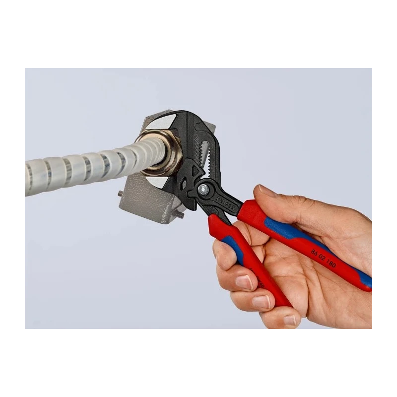 Knipex 1-Piece Plier Wrench 180mm Overall Length, 40mm Jaw Opening, Chrome Vanadium Steel 86 02 180