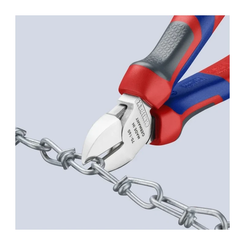 Knipex Side Cutter with Bevel, Chrome Vanadium Steel Jaw, Multi Component Plastic Grip, Forged Steel Handle 70 05 160