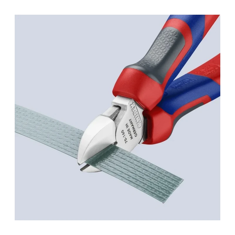 Knipex Side Cutter with Bevel, Chrome Vanadium Steel Jaw, Multi Component Plastic Grip, Forged Steel Handle 70 05 160