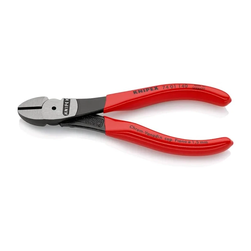 Knipex High Leverage Side Cutter 140 mm Chrome Vanadium Steel Handle Forged Steel 3.1 mm Cutting Capacity 74 01 140