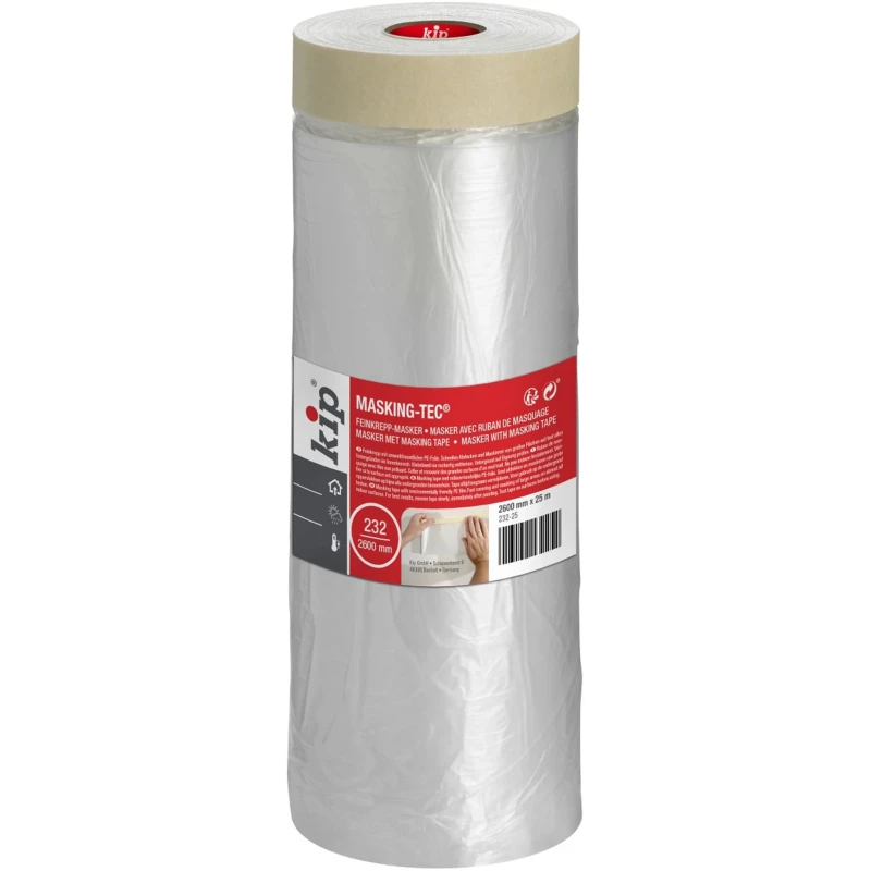 KIP Beige 232 Masking Tape Paper Backing Natural Rubber Adhesive 2.6mm Width 25m Length 0.14mm Thickness 232-25 223508