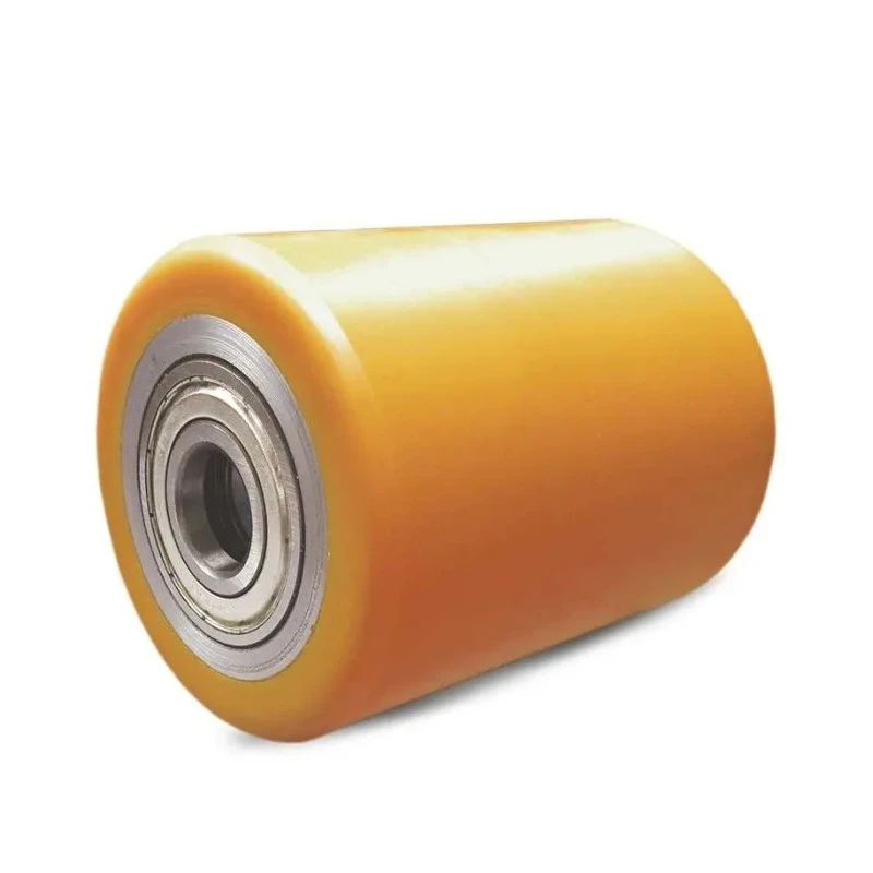 Guitel Hervieu Steel Grey Yellow Trolley Wheel 600kg Load Capacity 75mm Diameter 62mm Width Ball Bearing Hub 23-062-075B20
