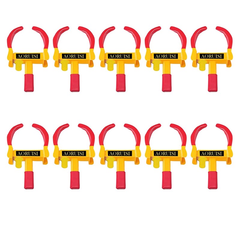 Buy Robustt Wheel Locker Red & Yellow With 2 Keys (Pack Of 10)