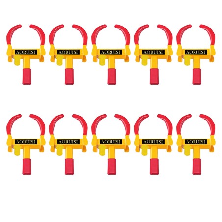 Buy Robustt Wheel Locker Red & Yellow With 2 Keys (Pack Of 10)