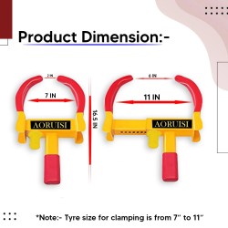 Buy Robustt Wheel Locker Red & Yellow With 2 Keys (Pack Of 10)