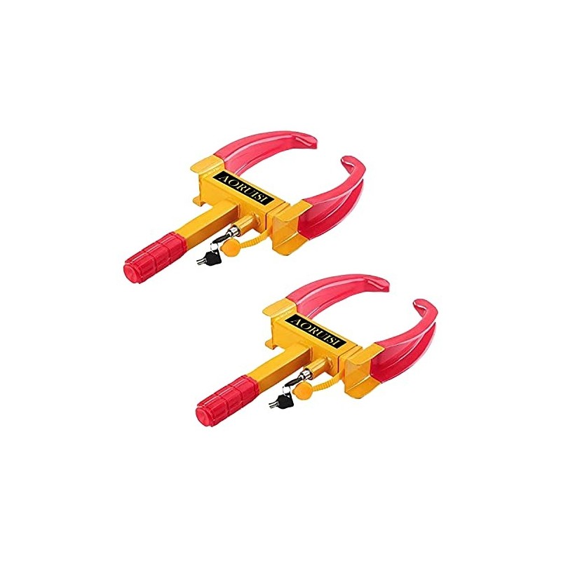 Buy Robustt Wheel Locker Red & Yellow With 2 Keys (Pack Of 2)