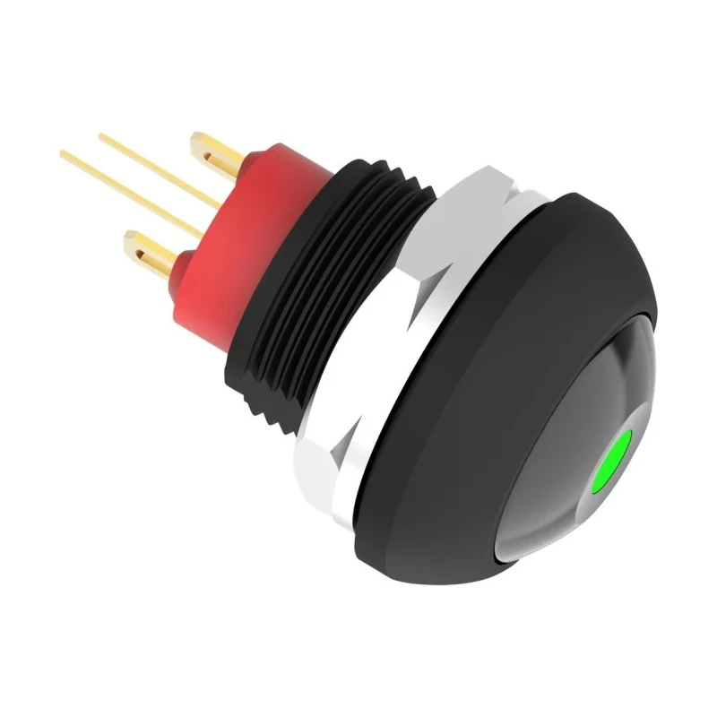 TE Connectivity PB6 Series Illuminated Push Button Switch On-Off Panel Mount 1 NO Green LED IP68 PB6B2FM2M1CAL06