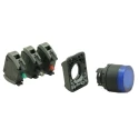 RS PRO Illuminated Push Button Complete Unit Panel Mount 23 mm Cutout Blue 1 NO/1 NC IP65 IP65