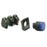 RS PRO Illuminated Push Button Complete Unit Panel Mount 23 mm Cutout Blue 1 NO/1 NC IP65 IP65