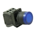RS PRO Illuminated Push Button Complete Unit Panel Mount 23 mm Cutout Blue 1 NO/1 NC IP65 IP65