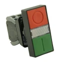 RS PRO Illuminated Push Button Complete Unit Panel Mount 23 mm Cutout Green Red 1 NO 1 NC IP65 IP65