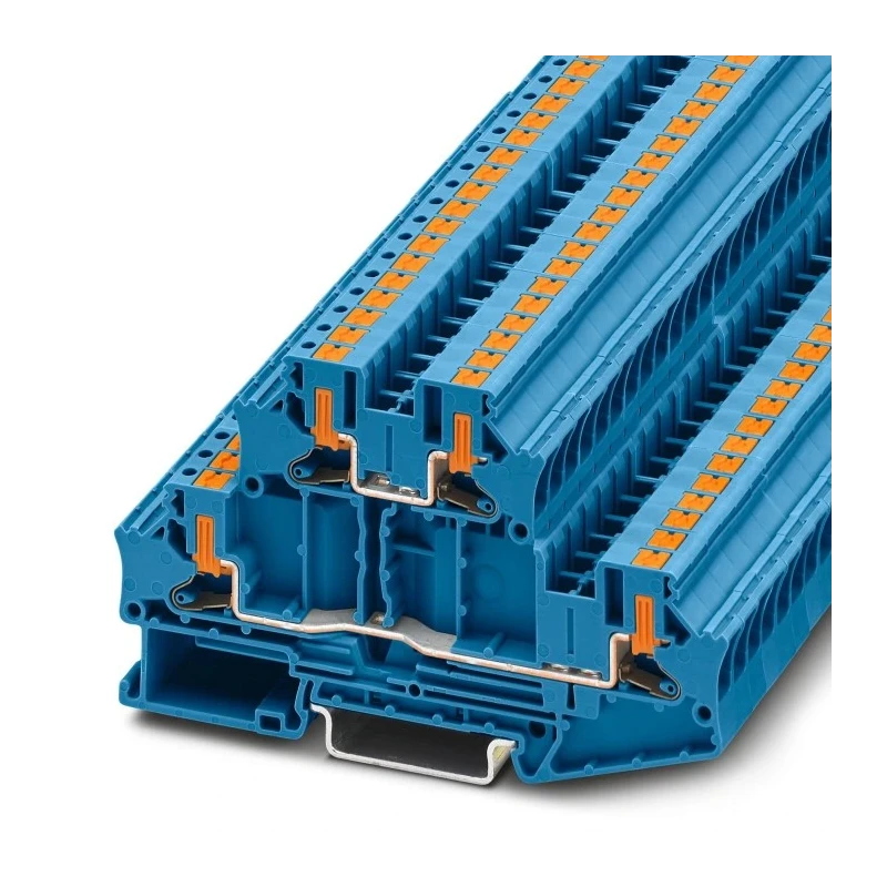 Phoenix Contact PTTBV Series Double Level Terminal Block Blue, 4mm² Cable CSA, 4 Positions, 2-Level, Push-in 1088738