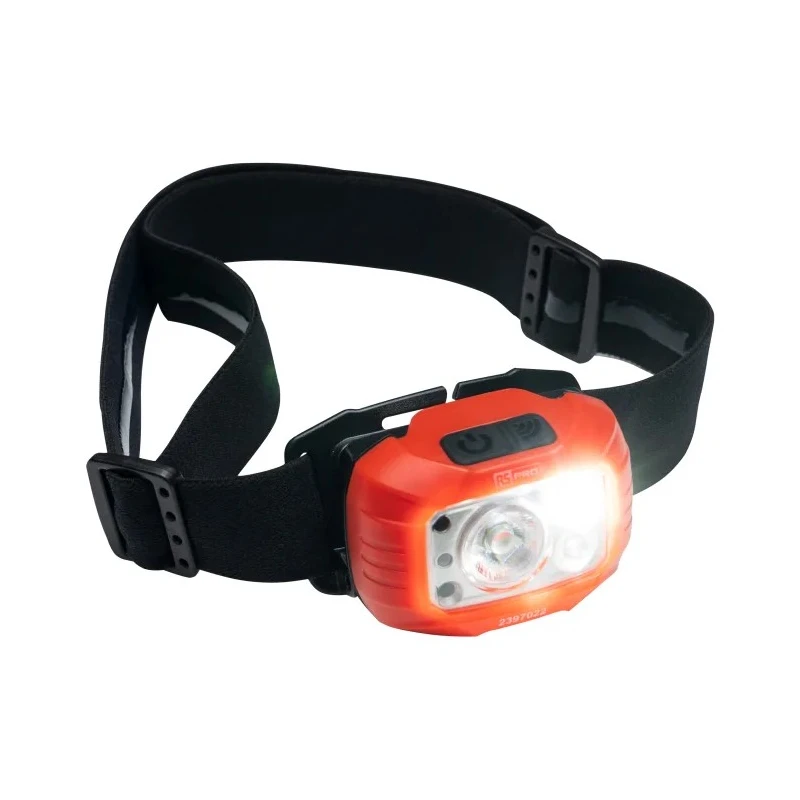RS PRO LED Head Torch, 420 Lumens, IP65 Rated, ABS Housing, Dual Beam Spot and Flood Light, 3 x AAA Battery 239-7022
