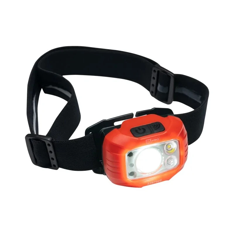 RS PRO LED Head Torch, 420 Lumens, IP65 Rated, ABS Housing, Dual Beam Spot and Flood Light, 3 x AAA Battery 239-7022