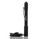RS PRO LED High-Performance Rechargeable Pen Torch Black Aluminium Body 3.7V Li-ion 375 lm 152 mm 239-7027