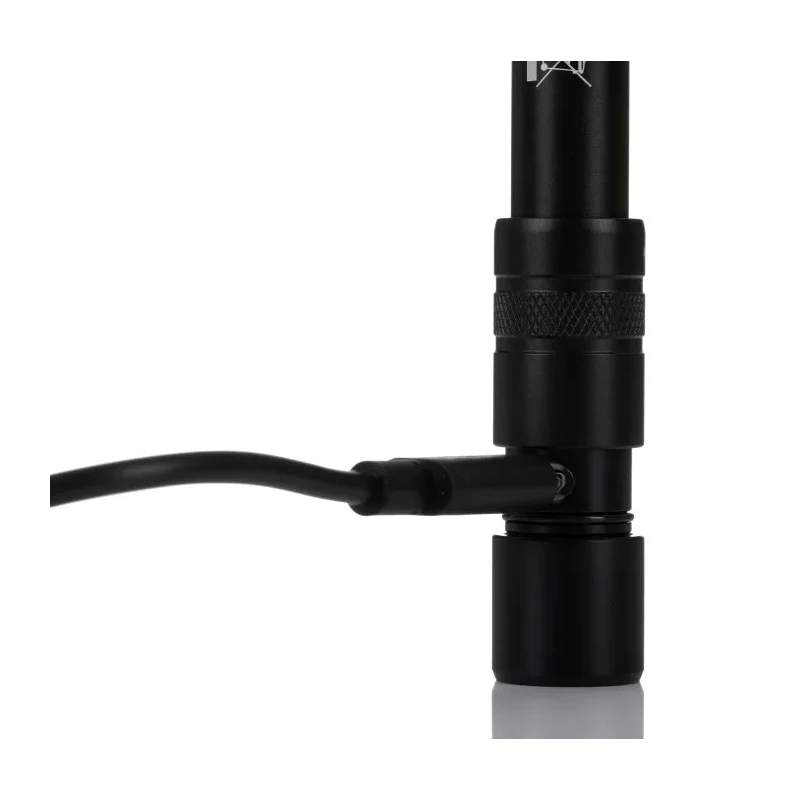 RS PRO LED High-Performance Rechargeable Pen Torch Black Aluminium Body 3.7V Li-ion 375 lm 152 mm 239-7027