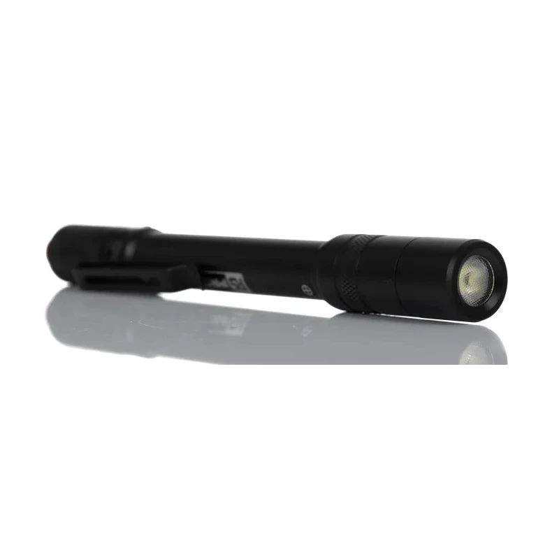 RS PRO LED High-Performance Rechargeable Pen Torch Black Aluminium Body 3.7V Li-ion 375 lm 152 mm 239-7027