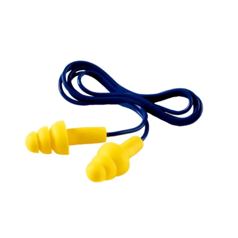 3M E-A-R UltraFit Series Yellow Blue Reusable Ear Plugs Corded 29 dB SNR 7000038199