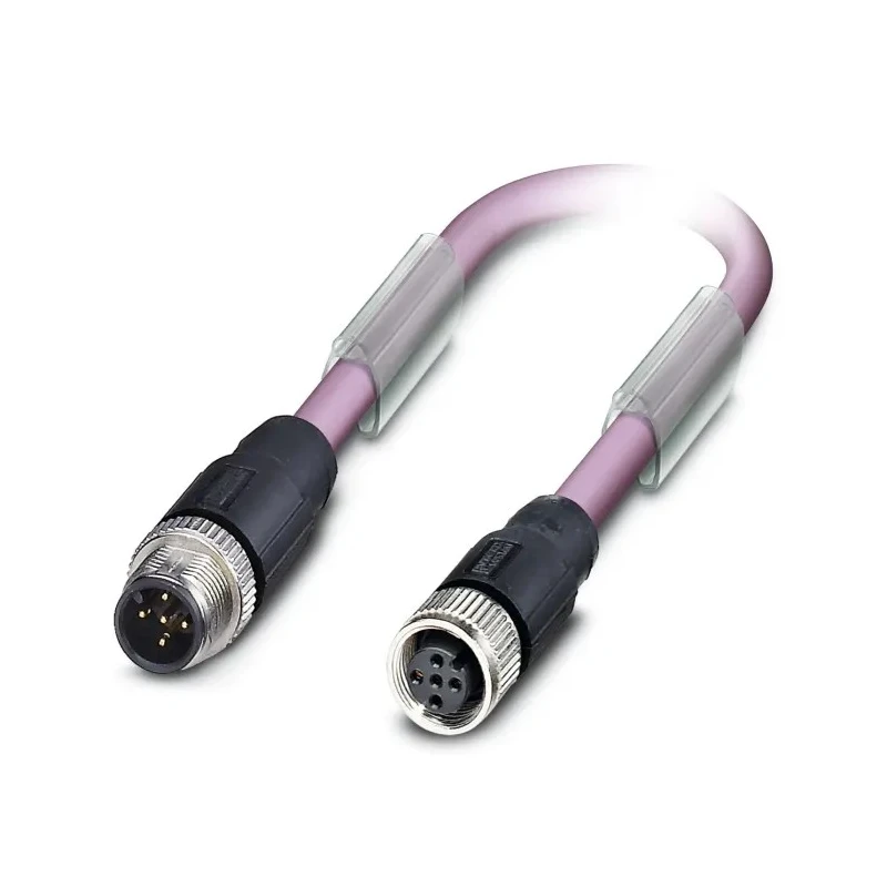 Phoenix Contact Male 5 way Threaded to Female 5 way M12 Bus Cable 60V Polyurethane PUR Sheath 1m 1507544