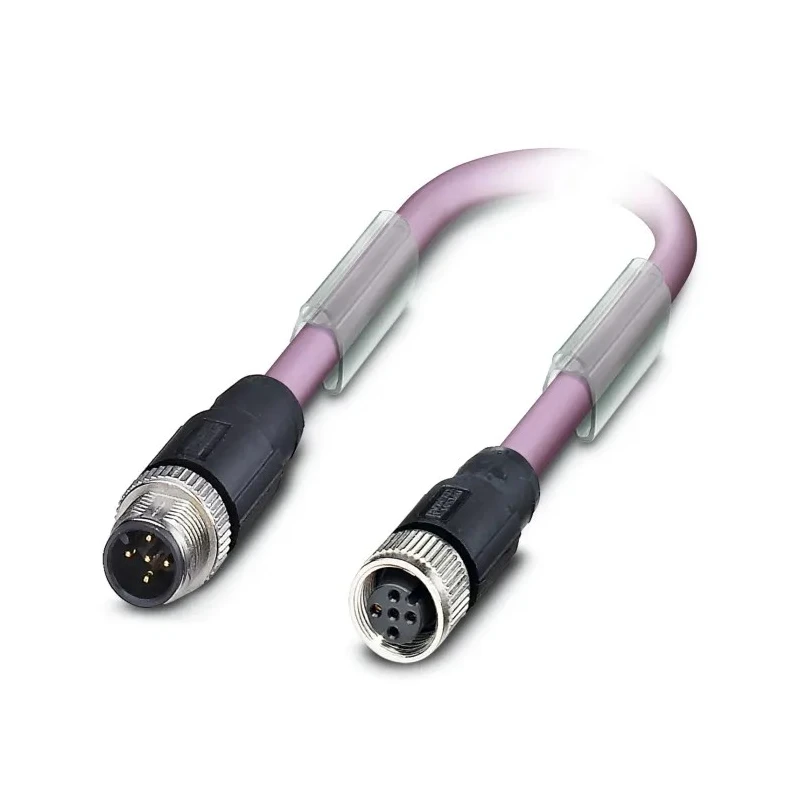 Phoenix Contact Male 5 way Threaded to Female 5 way M12 Bus Cable 60V Polyurethane PUR Sheath 1m 1507544