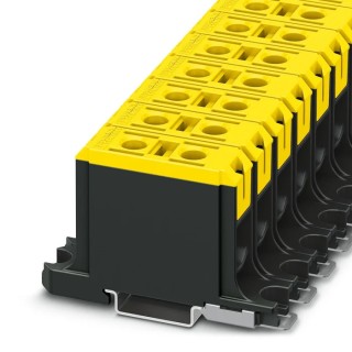 Phoenix Contact UBAL Series 1-Level DIN Rail Terminal Block Yellow, 50mm², 150A, 1kV, Screw Termination 1086471