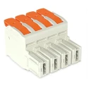 WAGO Pluggable Terminal Block 4-Contact 10.16 mm Pitch 1 Row 600V Push-in Cage Clamp 832-1104