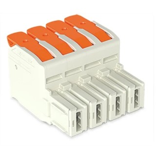 WAGO Pluggable Terminal Block 4-Contact 10.16 mm Pitch 1 Row 600V Push-in Cage Clamp 832-1104