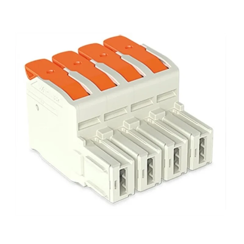 WAGO Pluggable Terminal Block 4-Contact 10.16 mm Pitch 1 Row 600V Push-in Cage Clamp 832-1104