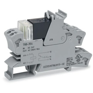 WAGO 1-Contact Interface Module DIN Rail Mount 24V 16A Current 788-354