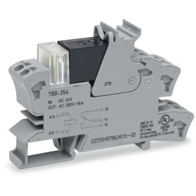 WAGO 1-Contact Interface Module DIN Rail Mount 24V 16A Current 788-354