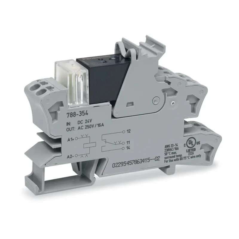 WAGO 1-Contact Interface Module DIN Rail Mount 24V 16A Current 788-354