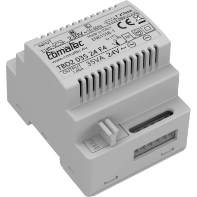 Comatec 35 VA DIN Rail Transformer, 230 V ac Primary, 24 V ac Secondary, DIN Rail Mount, 1 Output TBD2 035 24 F4